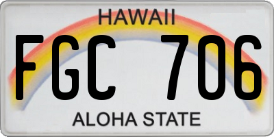 HI license plate FGC706