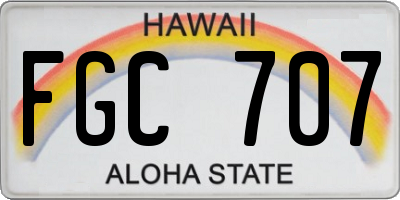 HI license plate FGC707