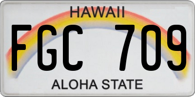 HI license plate FGC709