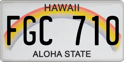 HI license plate FGC710