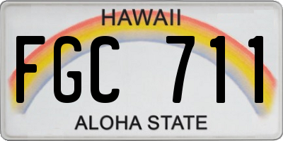 HI license plate FGC711