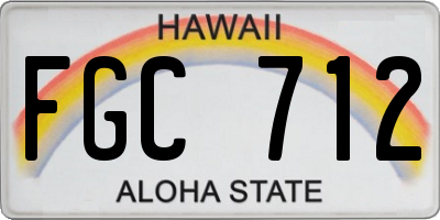 HI license plate FGC712