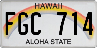 HI license plate FGC714