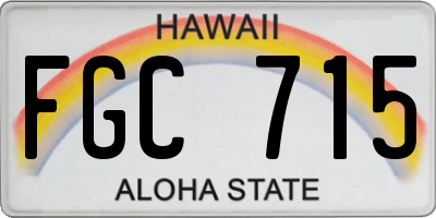 HI license plate FGC715