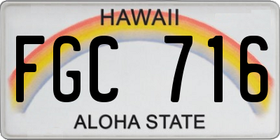 HI license plate FGC716