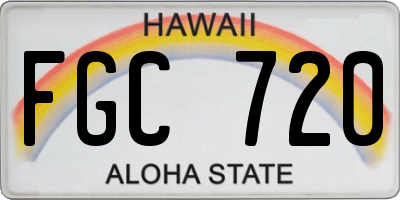 HI license plate FGC720