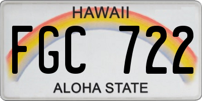 HI license plate FGC722