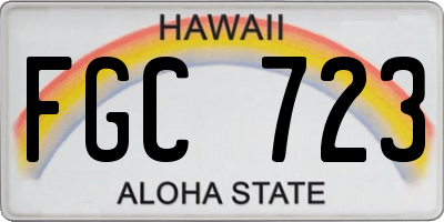 HI license plate FGC723