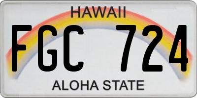 HI license plate FGC724