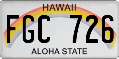 HI license plate FGC726
