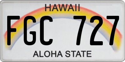 HI license plate FGC727