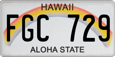HI license plate FGC729