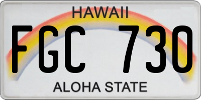 HI license plate FGC730