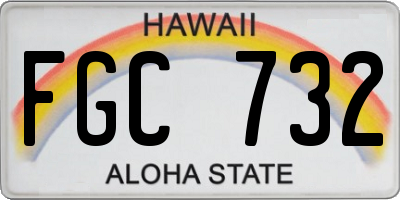 HI license plate FGC732