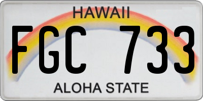 HI license plate FGC733