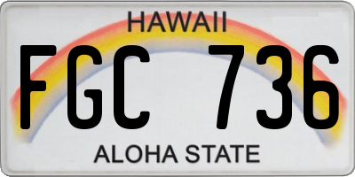 HI license plate FGC736