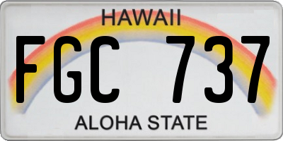 HI license plate FGC737