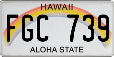 HI license plate FGC739