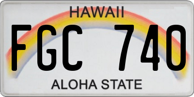 HI license plate FGC740