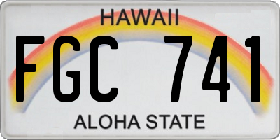 HI license plate FGC741