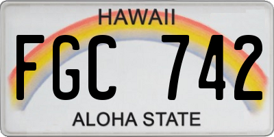 HI license plate FGC742