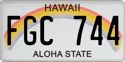 HI license plate FGC744