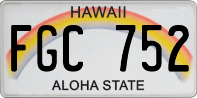 HI license plate FGC752