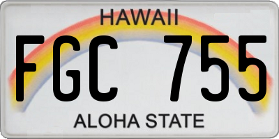 HI license plate FGC755