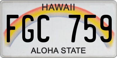 HI license plate FGC759