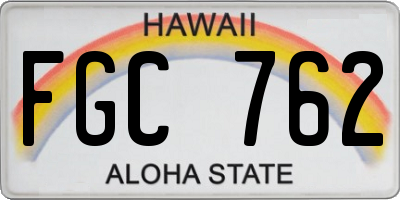 HI license plate FGC762