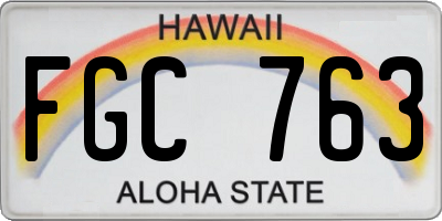 HI license plate FGC763