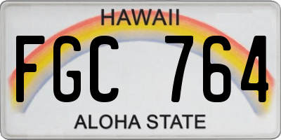 HI license plate FGC764