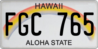 HI license plate FGC765