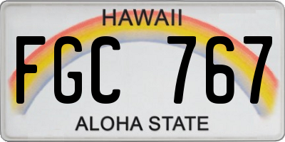 HI license plate FGC767
