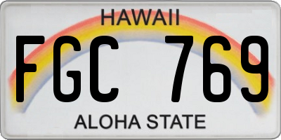 HI license plate FGC769