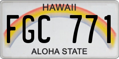HI license plate FGC771