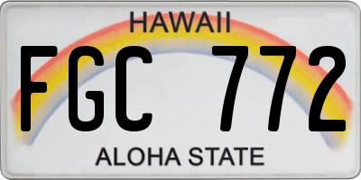 HI license plate FGC772