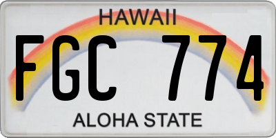 HI license plate FGC774