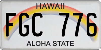 HI license plate FGC776