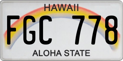 HI license plate FGC778