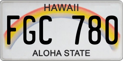 HI license plate FGC780