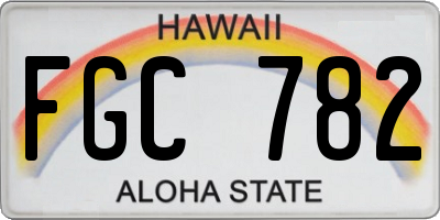 HI license plate FGC782