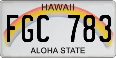 HI license plate FGC783