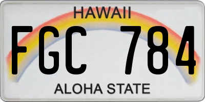 HI license plate FGC784