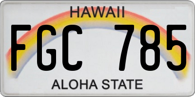 HI license plate FGC785