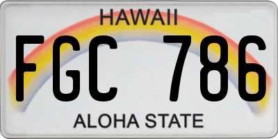 HI license plate FGC786