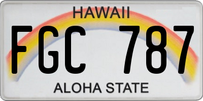 HI license plate FGC787