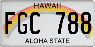 HI license plate FGC788