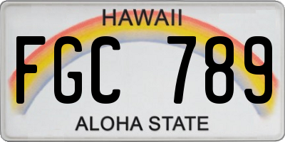 HI license plate FGC789