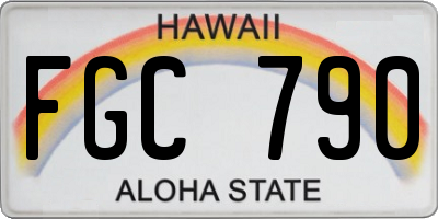 HI license plate FGC790